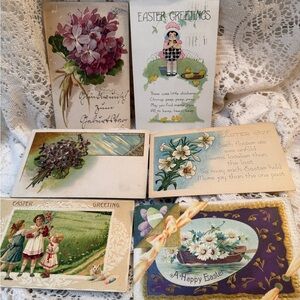 Antique Easter Postcard Collection - Floral & Holiday Designs